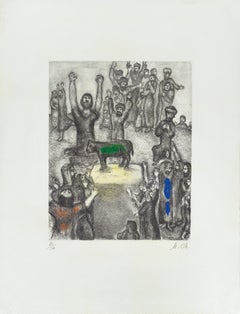 Moderne goldene Kalbs Bibel Chagall Idolatry Moses Aaron Worship Jüdisches Israel 