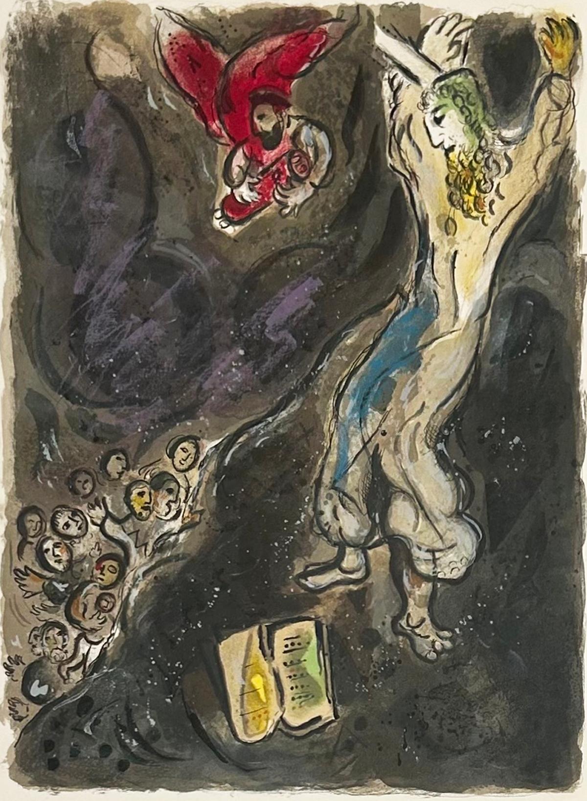 Figurative Print de Marc Chagall - Los Pendientes de Oro