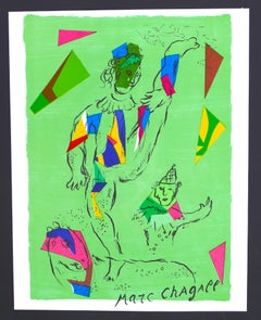 The Green Acrobat - Original Lithograph by Marc Chagall - 1979