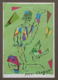 Der grüne Akrobat - Originallithographie von Marc Chagall - 1979