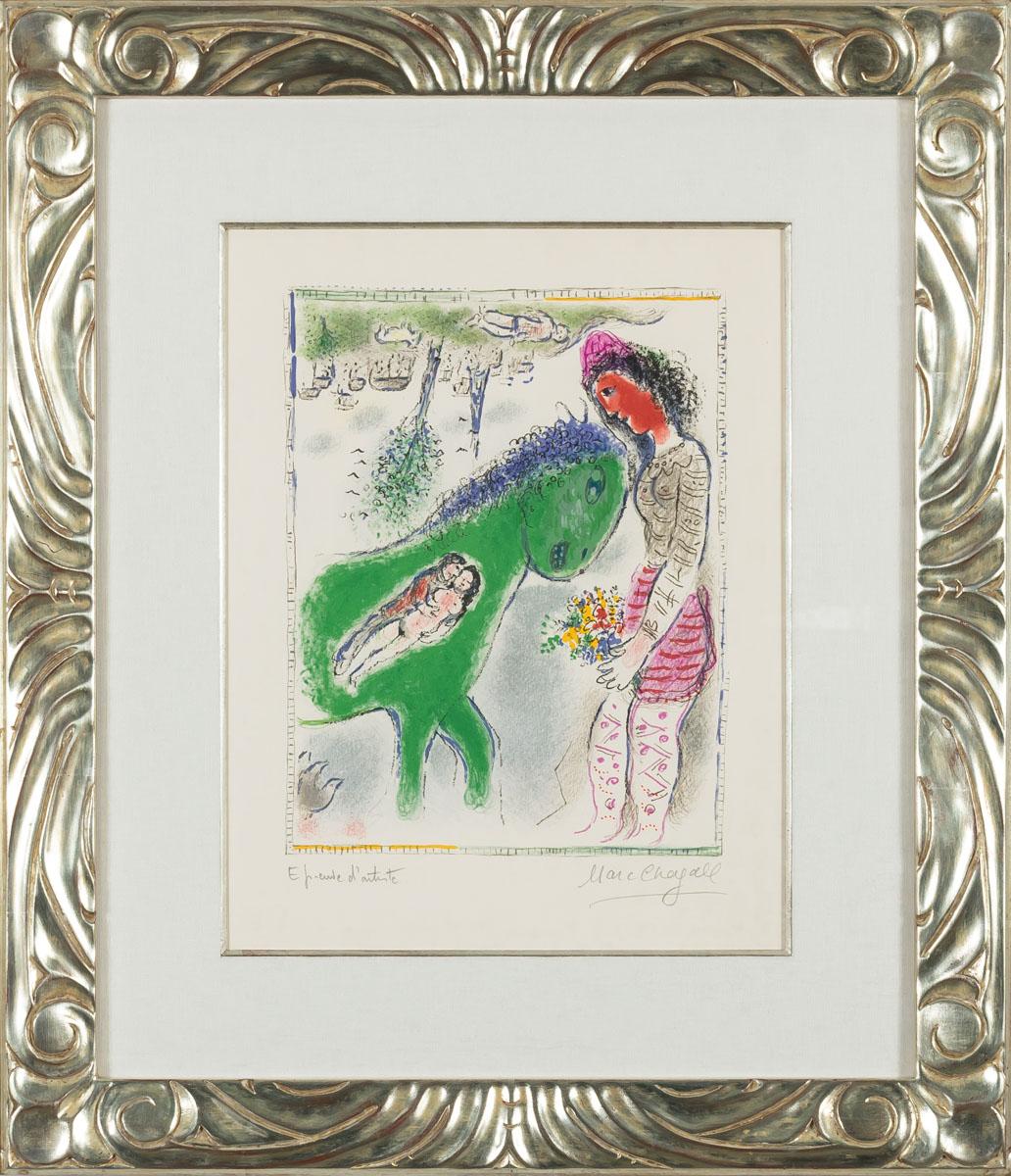 The Green Horse, 1973 (M.698) - Modern Print by Marc Chagall