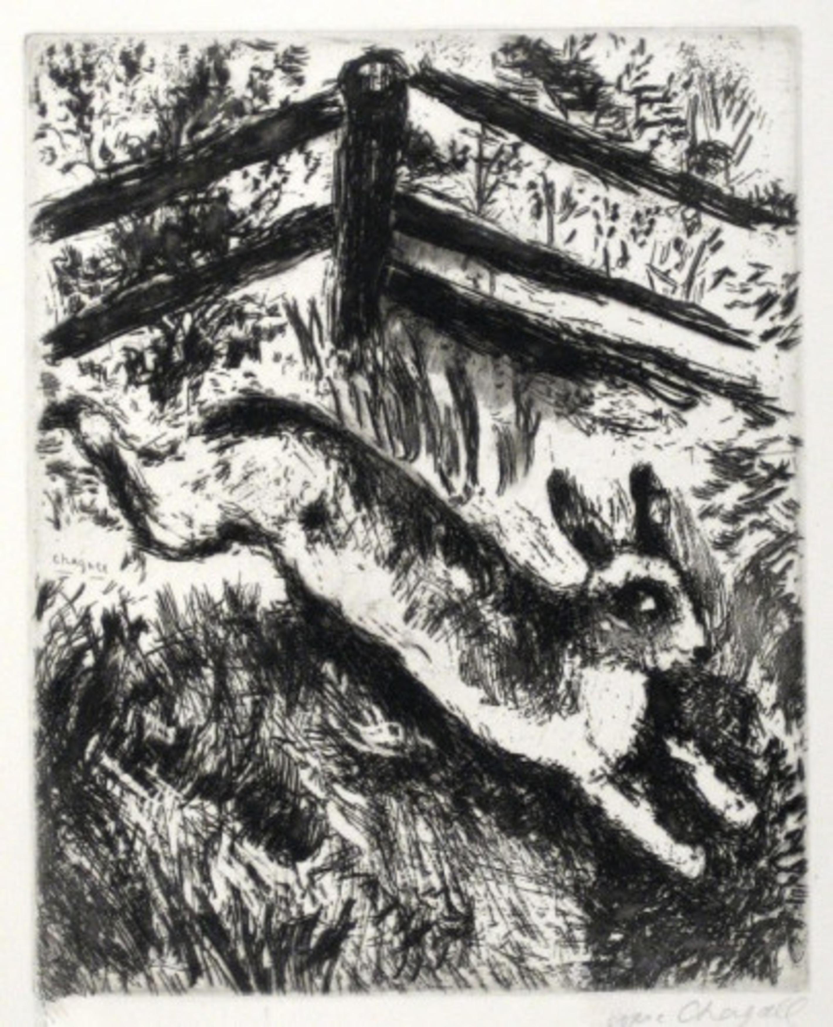 The Hare and the Frogs - Print by Marc Chagall
