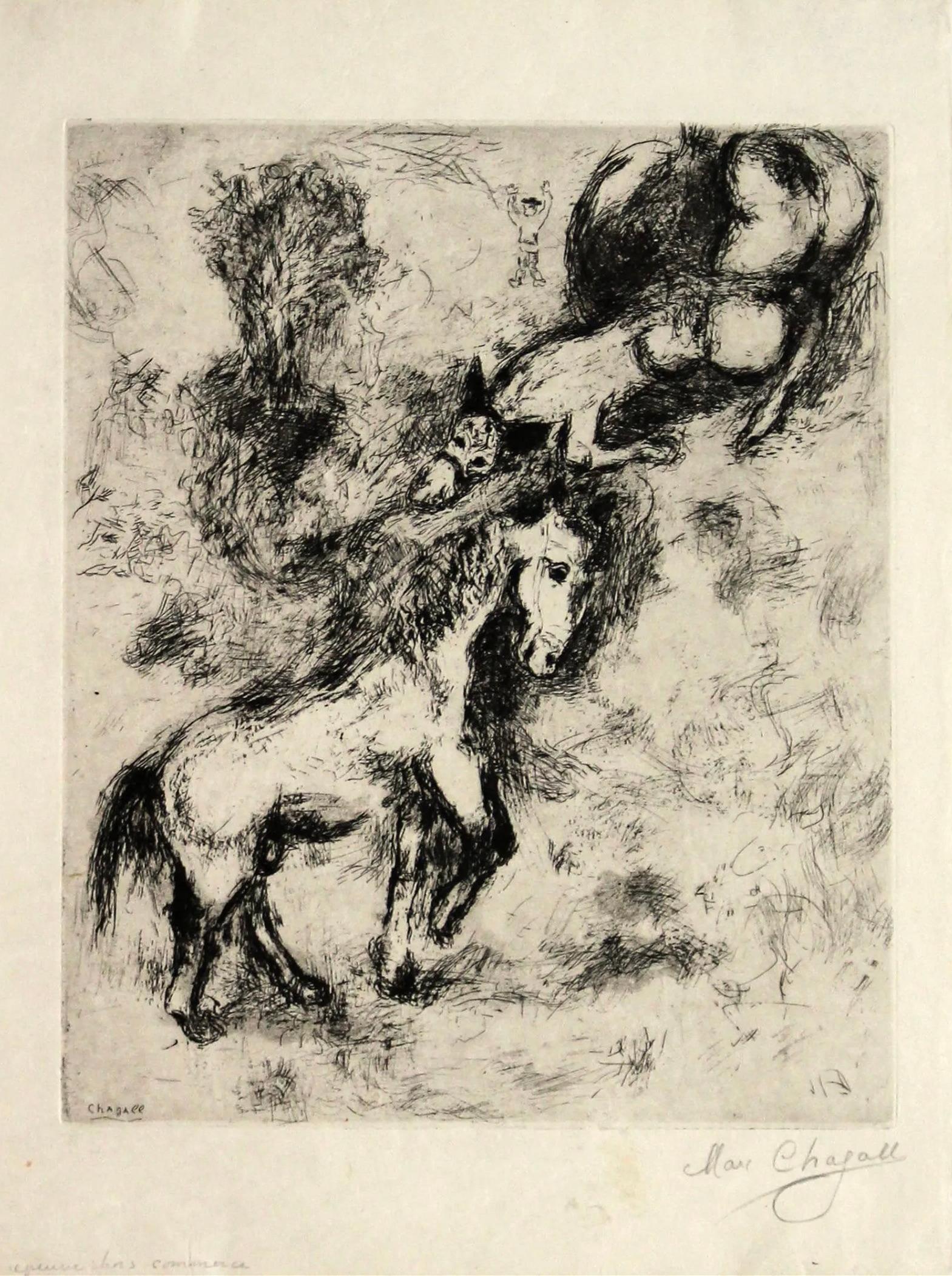 The Horse and the Donkey - Print by Marc Chagall