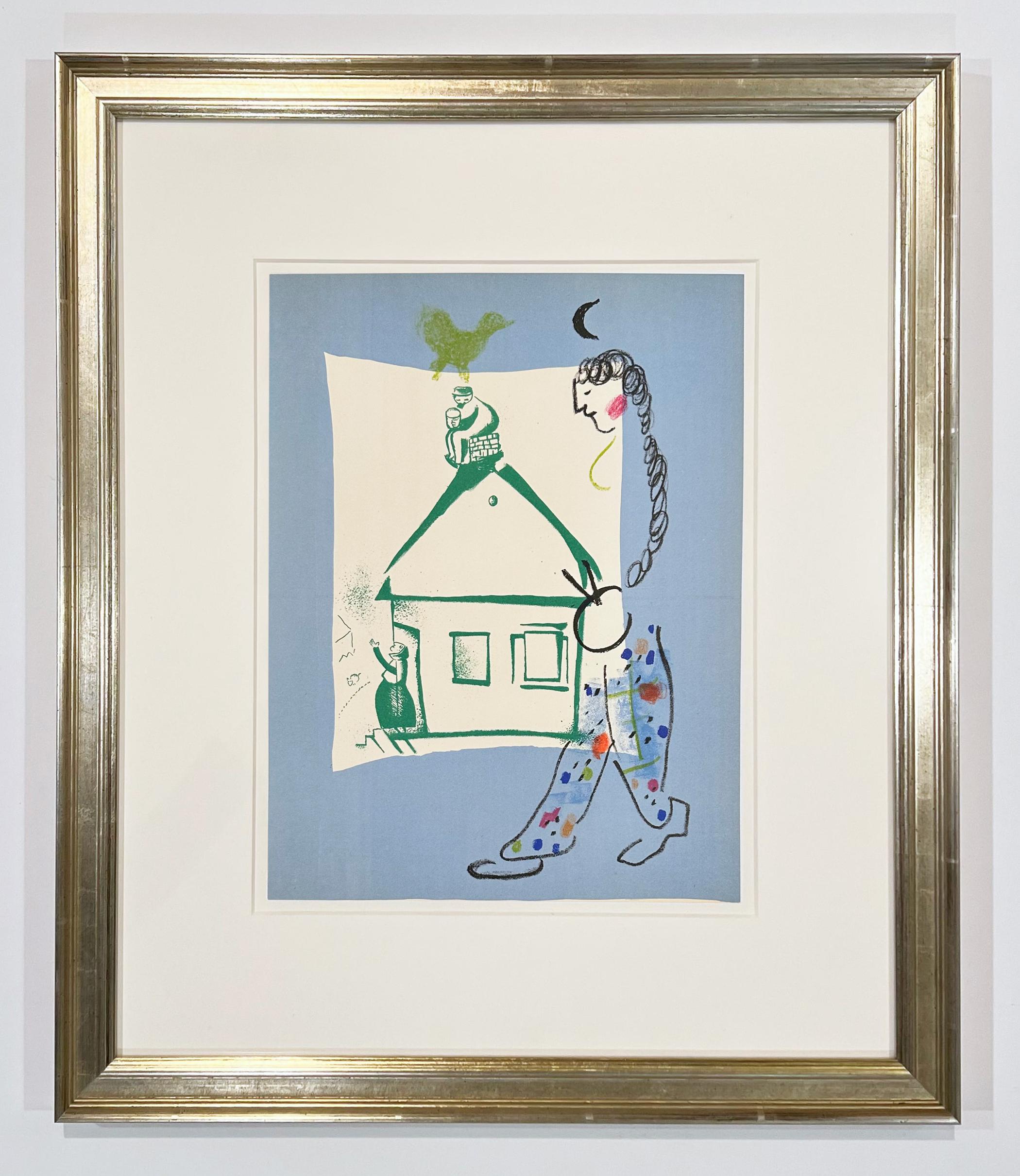 The House in My Village, from 1960 Mourlot Lithographe I - Print by Marc Chagall