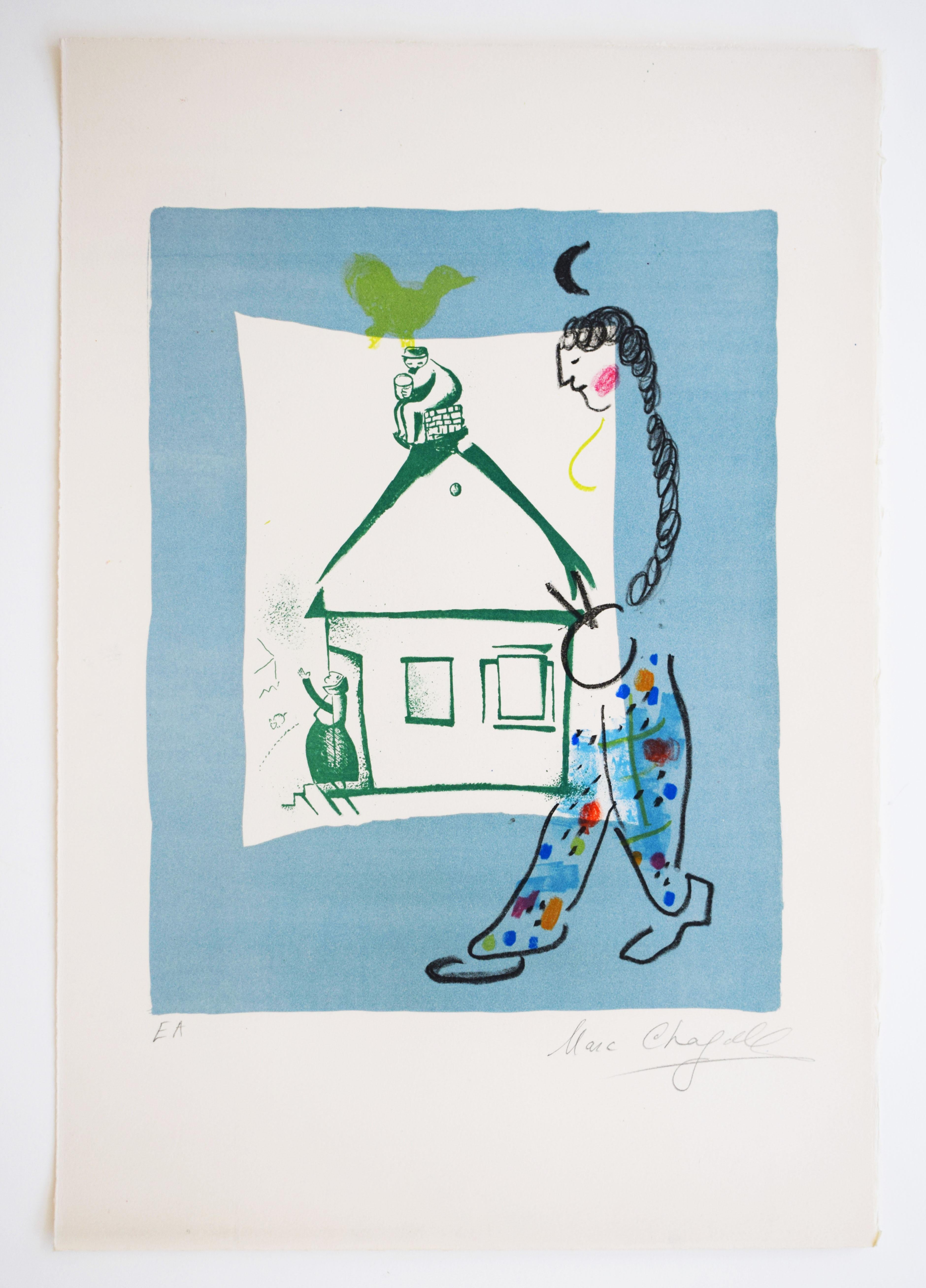 The House in my Village, from: The Lithographs of Chagall, Volume I - French - Print by Marc Chagall
