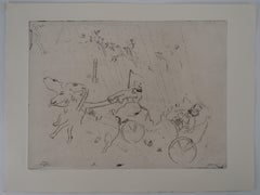 Le voyage en calèche - Gravure originale - Réf. Sorlier n° 13