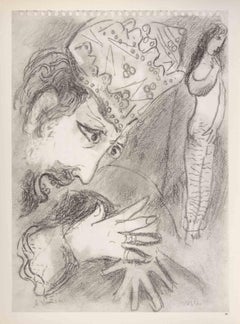 The King and his Throne - Héliogravure de Marc Chagall - 1960