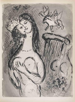 The King and his Wife (Song of Songs) - Héliogravure by Marc Chagall - 1960
