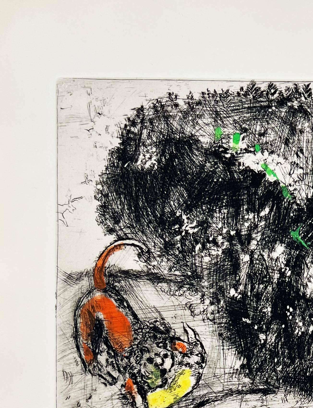 Le lion va chasser et le âne - Print de Marc Chagall
