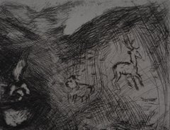 The Lioness's Funeral - Original etching - Ref. Sorlier #184