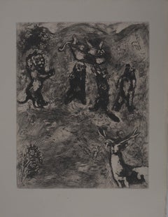 The Lioness's Funeral - Original etching - Ref. Sorlier #184