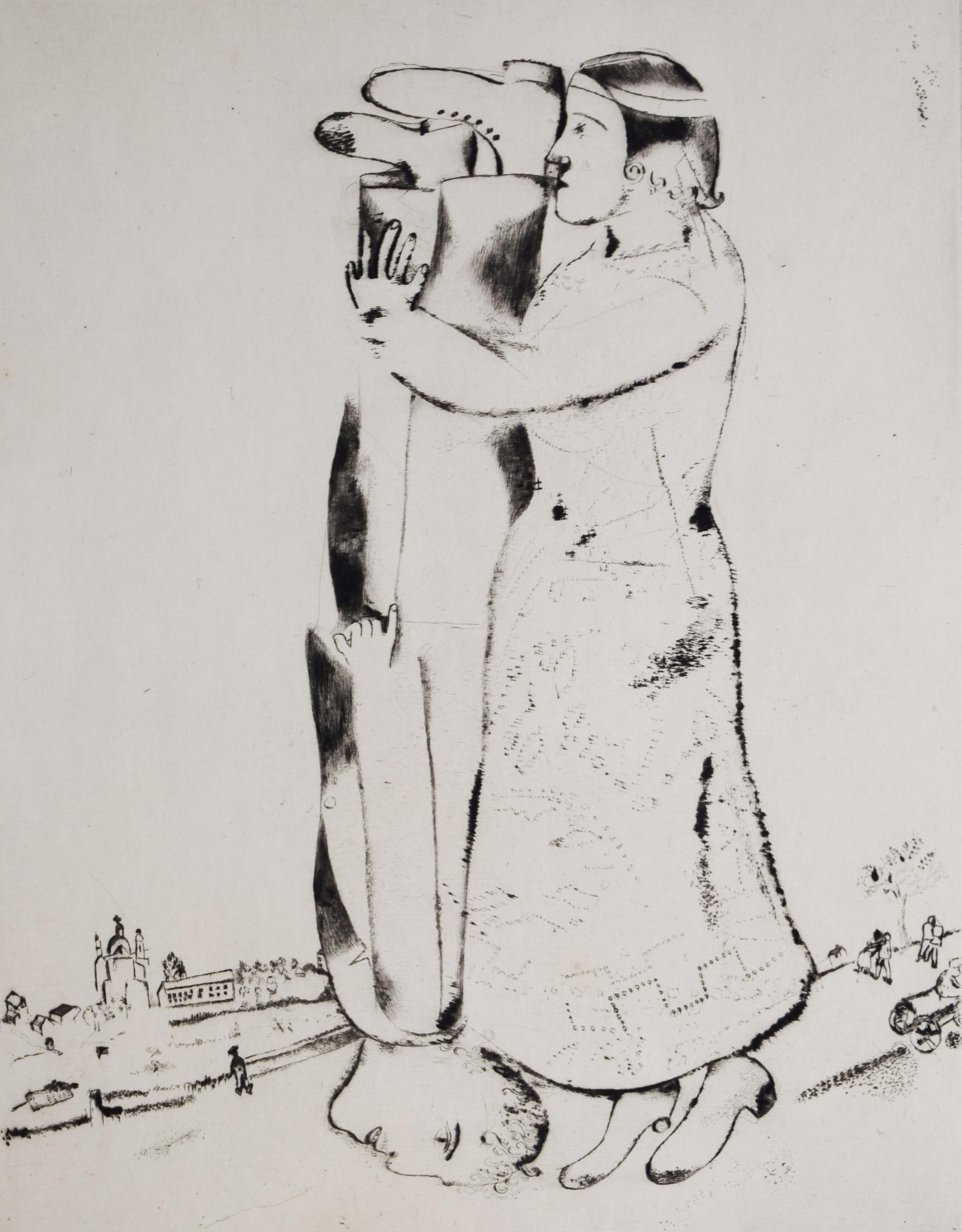 Marc Chagall Figurative Print - The Lovers from: My Life  Die Liebenden: Mein Leben - Russian French Berlin