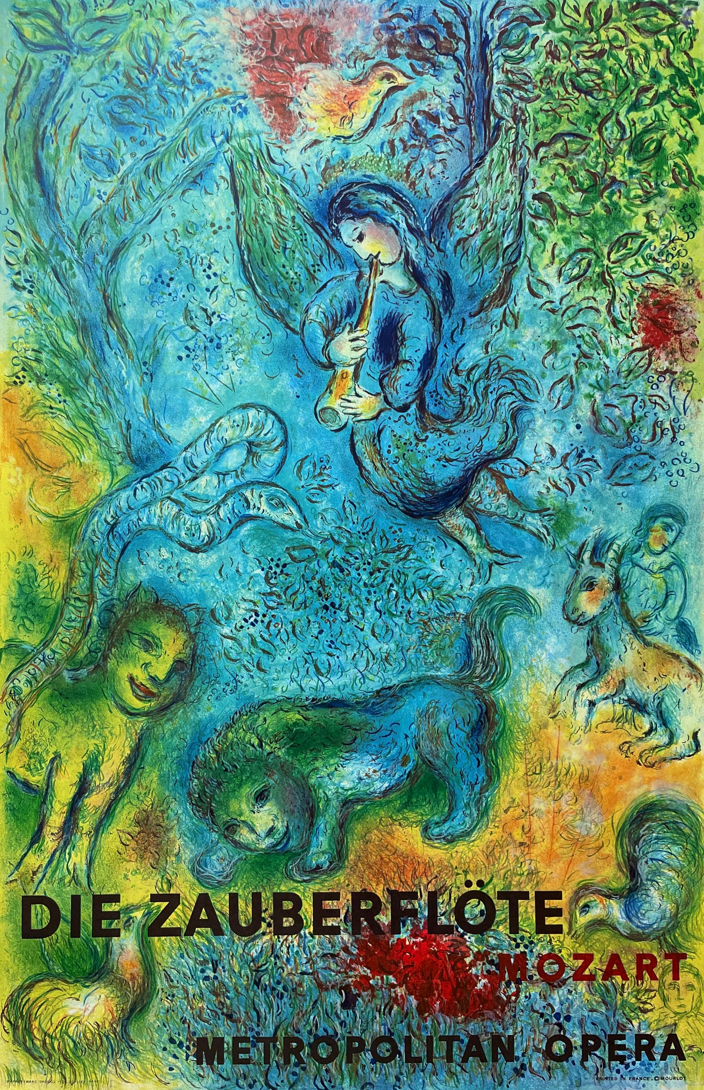 Marc Chagall Landscape Print - The Magic Flute Die Zauberflote, 1973 Metropolitan Opera Offset Lithograph