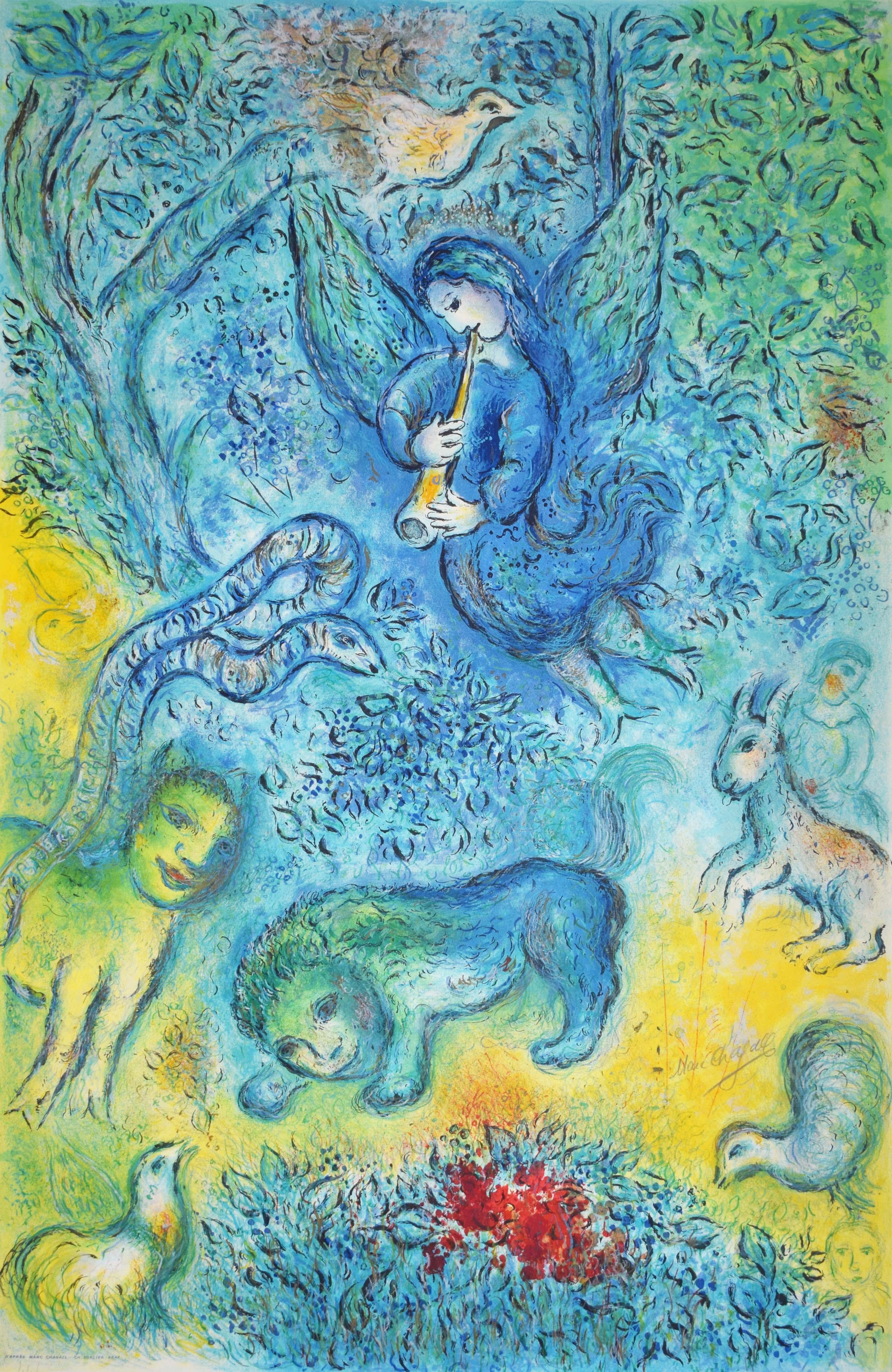 Marc Chagall Figurative Print - The Magic Flute  La flute enchantée - Mozart Magic Metropolitan Opera New York