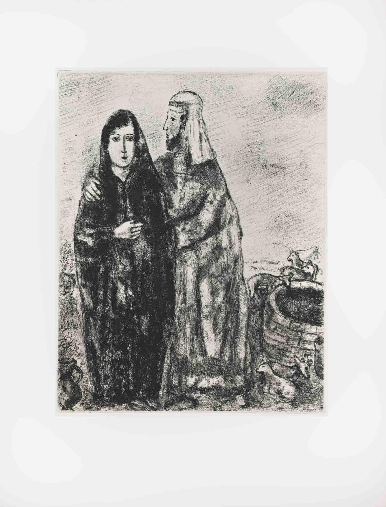 Etching on Montval wove paper, realized by Marc Chagall in 1931-39 and published by Tériade in 1956.

Edition of 275+30 out of commerce copies.

Not signed nor numbered, as issued.

Excellent impression with full margins a a bright and fresh