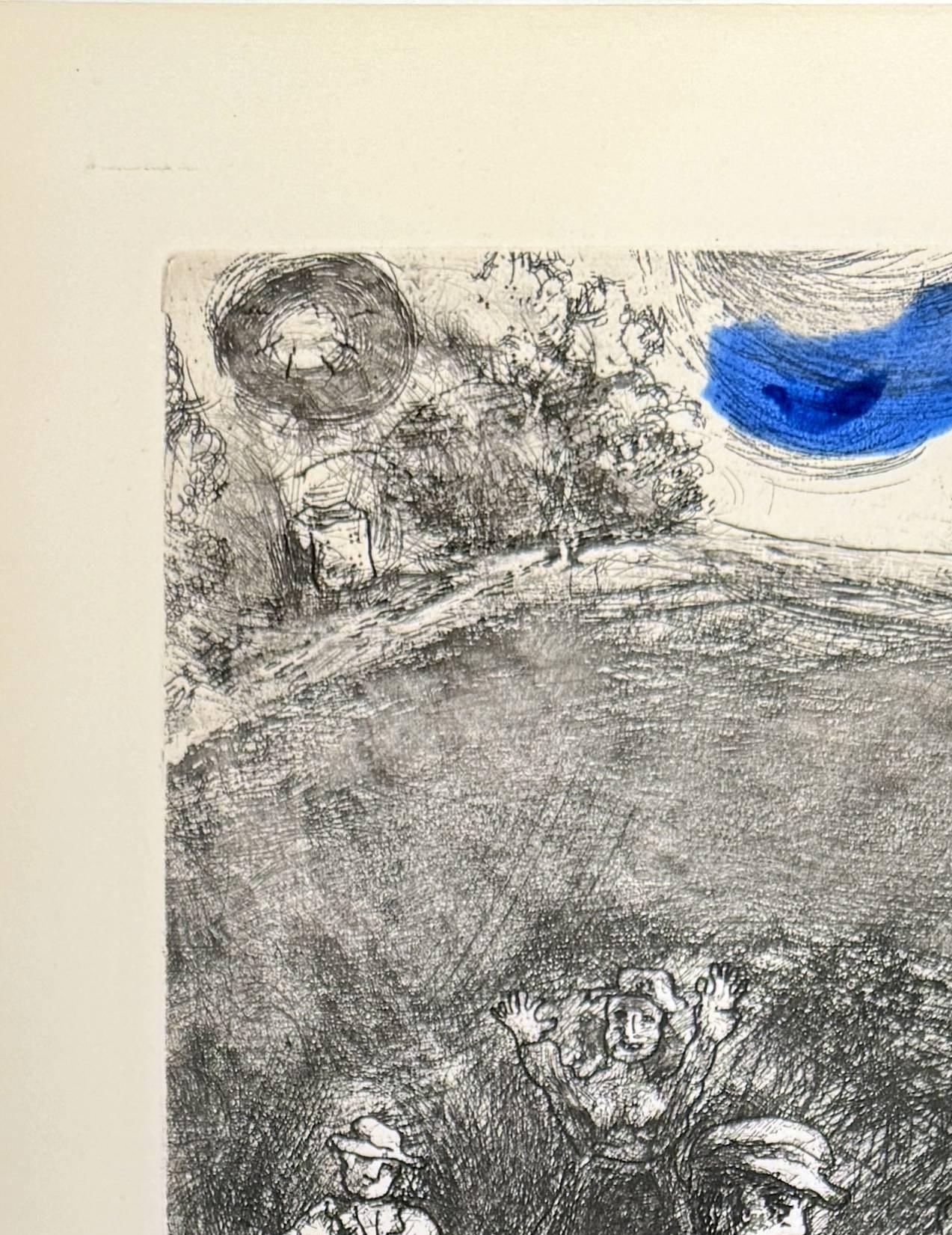 Marc Chagall (1887-1985) - The Miller, His Son, and the Donkey

Etching from 1954.

Edition of 100.

Enhanced with watercolour by the artist.

Dimensions of work: 39 x 30 cm.

Reference: Cramer 22.

The work is in Excellent condition.