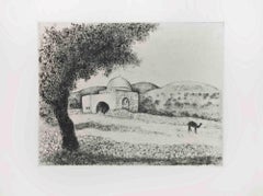 The Monument on the Tomb of Rachel - Etching by Marc Chagall - 1956