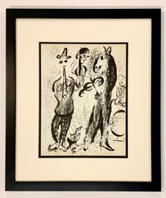 The Mountebanks Lithograph Print by Marc Chagall, Framed, 1963