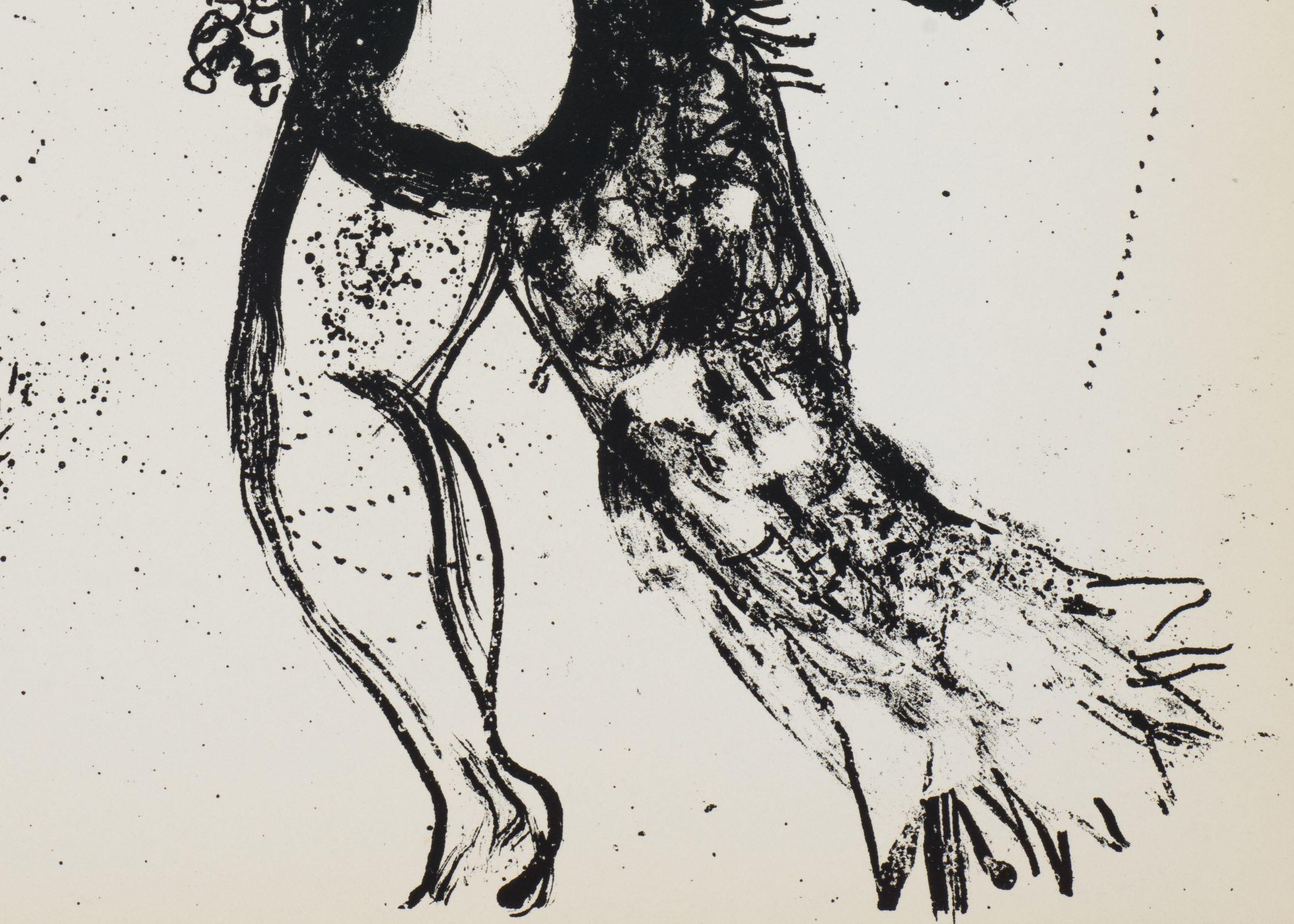 Bei dem Angebot handelt es sich um eine Lithographie von Marc Chagall, die in  Band 1 des Werkverzeichnisses der Lithografien von Mourlot, gedruckt 1960. Das Bild ist in Band II der Lithografien sowie im Katalog von Patrick Cramer verzeichnet. Die