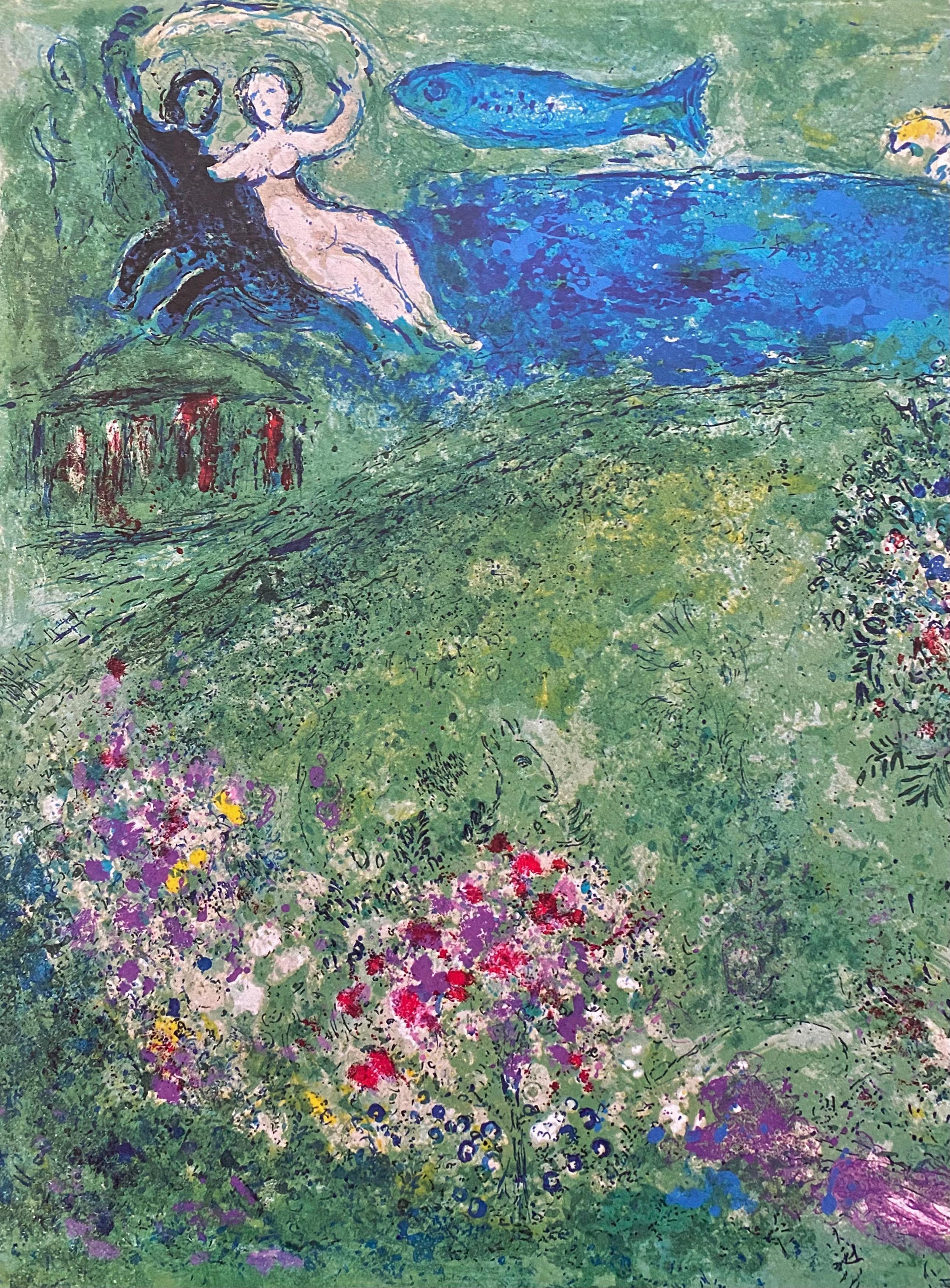 “The Orchard, ” Daphnis et Chloé (Cramer 46), Diptych  - Print by Marc Chagall