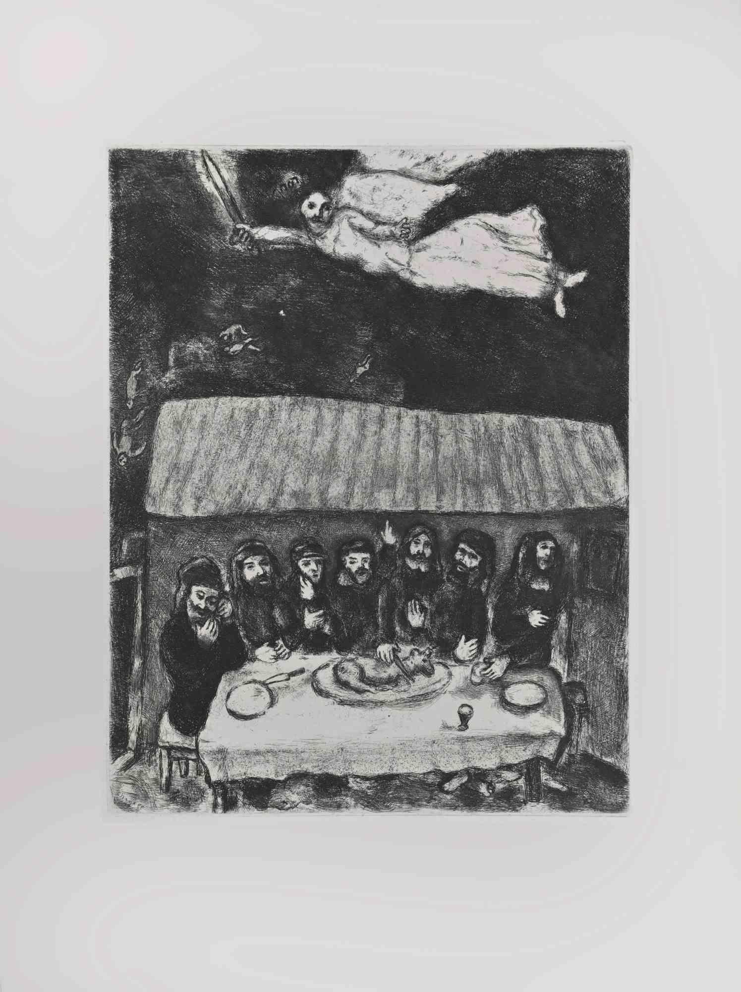 Etching on Montval wove paper, realized by Marc Chagall in 1931-39 and published by Tériade in 1956.

Edition of 275+30 out of commerce copies.

Not signed nor numbered, as issued.

Excellent impression with full margins a a bright and fresh