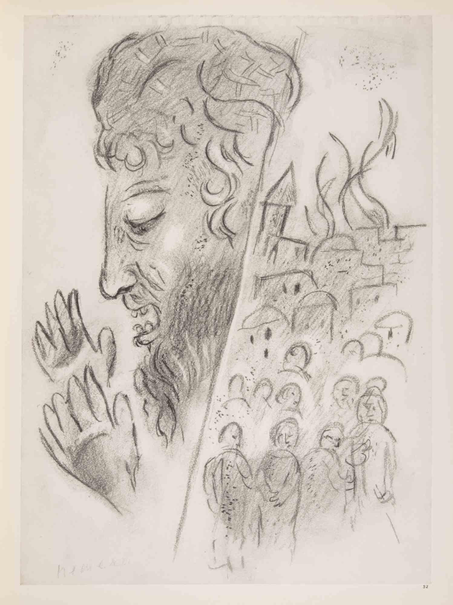 El Profeta - Héliogravure de Marc Chagall - 1960