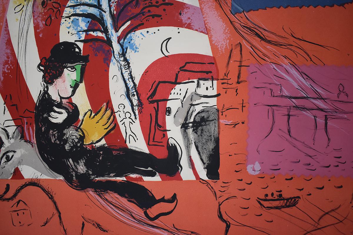 L'arc-en-ciel - Lithographie signée en couleurs - Art français, russe - Symbolisme - Marron Figurative Print par Marc Chagall