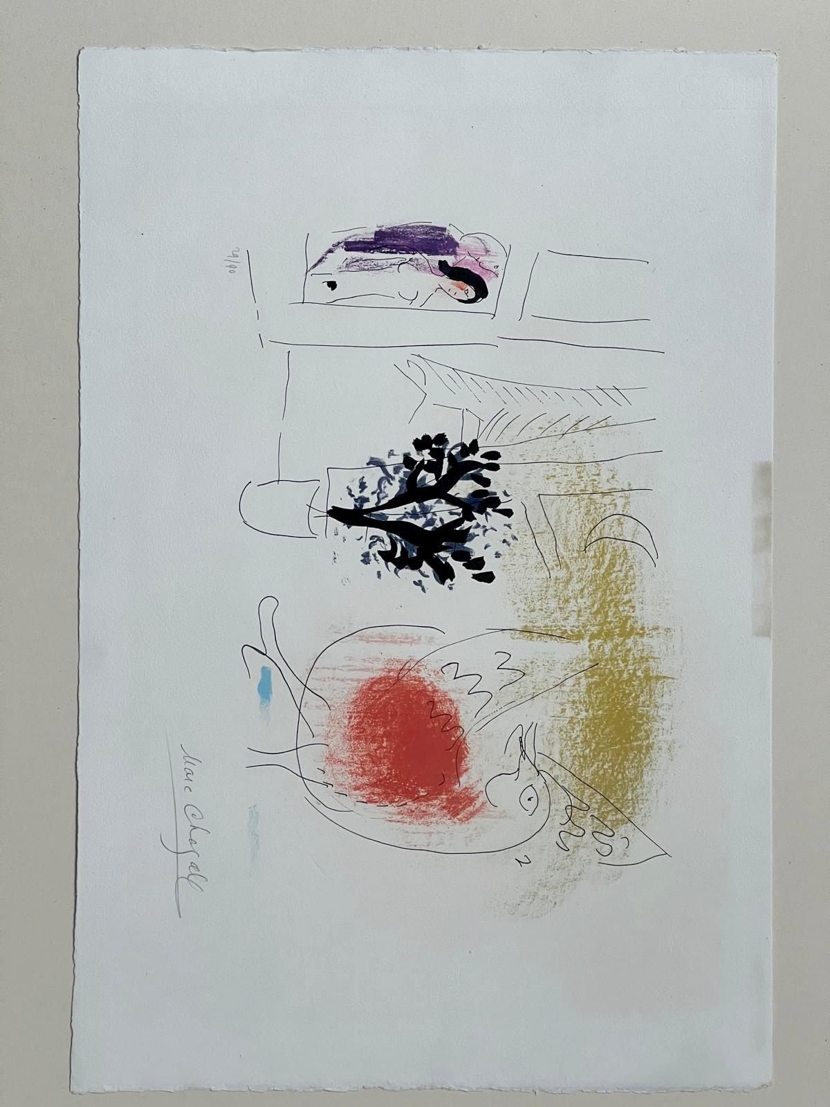 The Red Rooster - Print by Marc Chagall