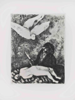 Il sacrificio di Abramo - Acquaforte di Marc Chagall - 1956