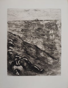 The Sheperd by the Sea - Original etching - Ref. Sorlier #132