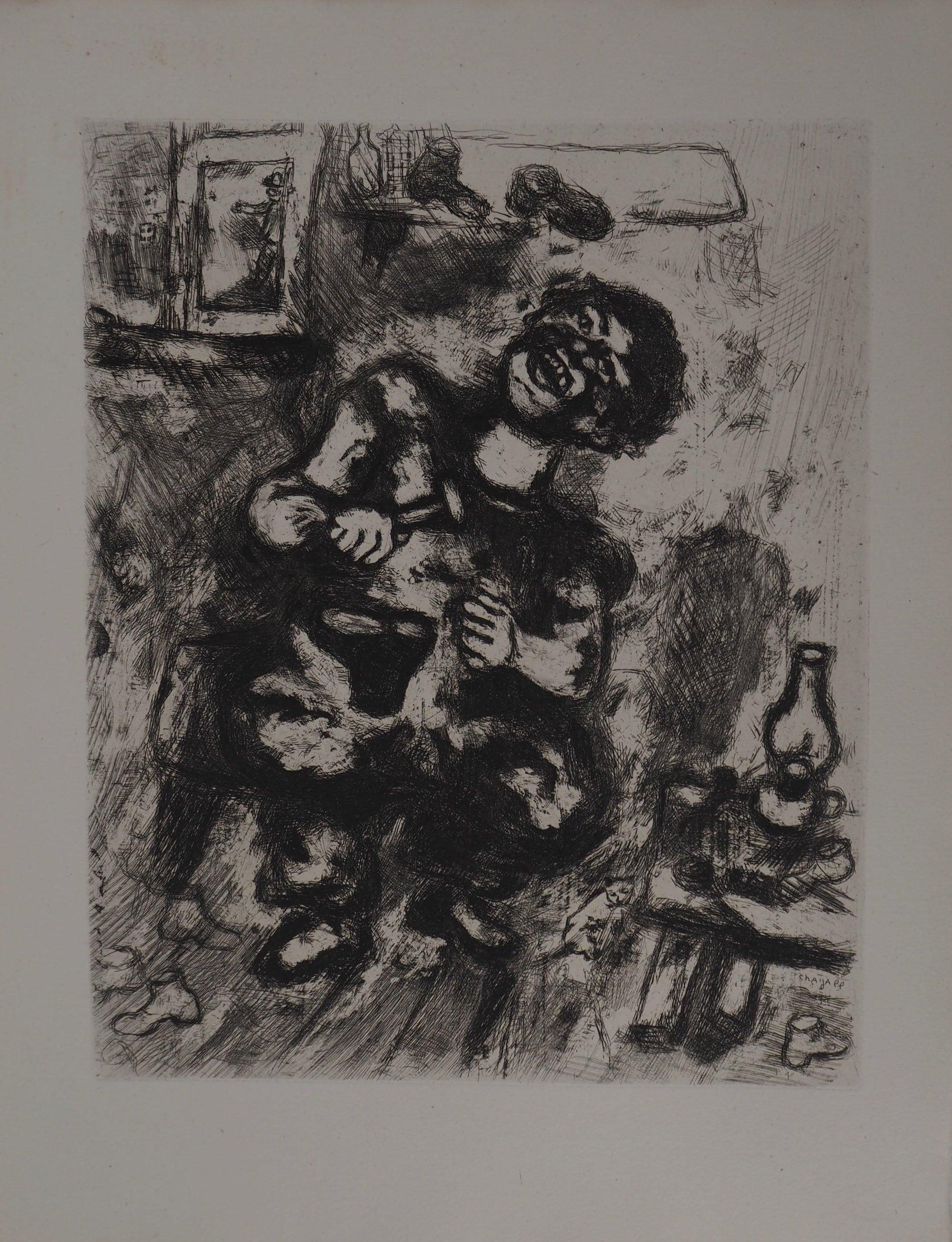 The Shoemaker's Workshop - Original etching - Ref. Sorlier #171