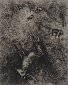 El ciervo enfermo - Grabado original - Ref. Sorlier nº 193