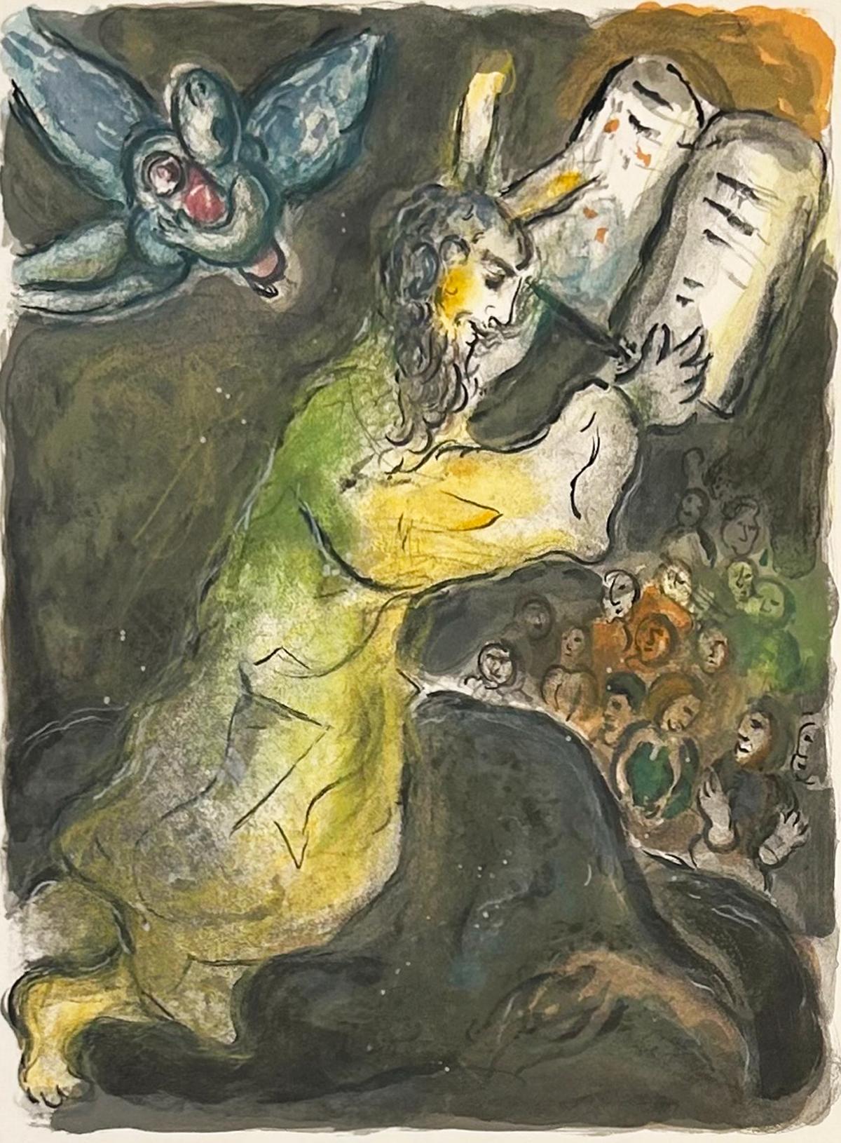Marc Chagall Figurative Print - The Ten Commandments
