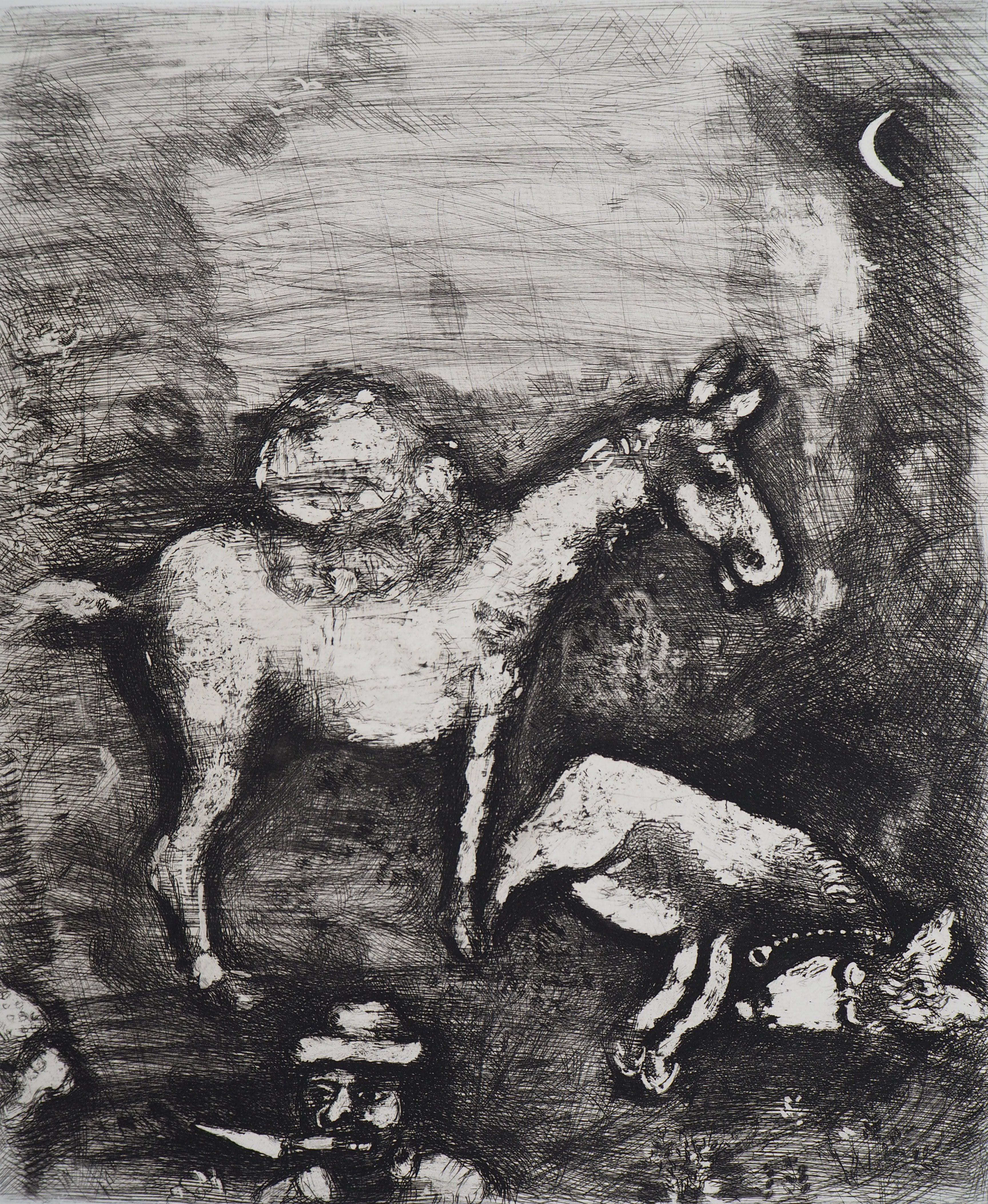 The two mules - Original etching - Ref. Sorlier #197 - Print by Marc Chagall