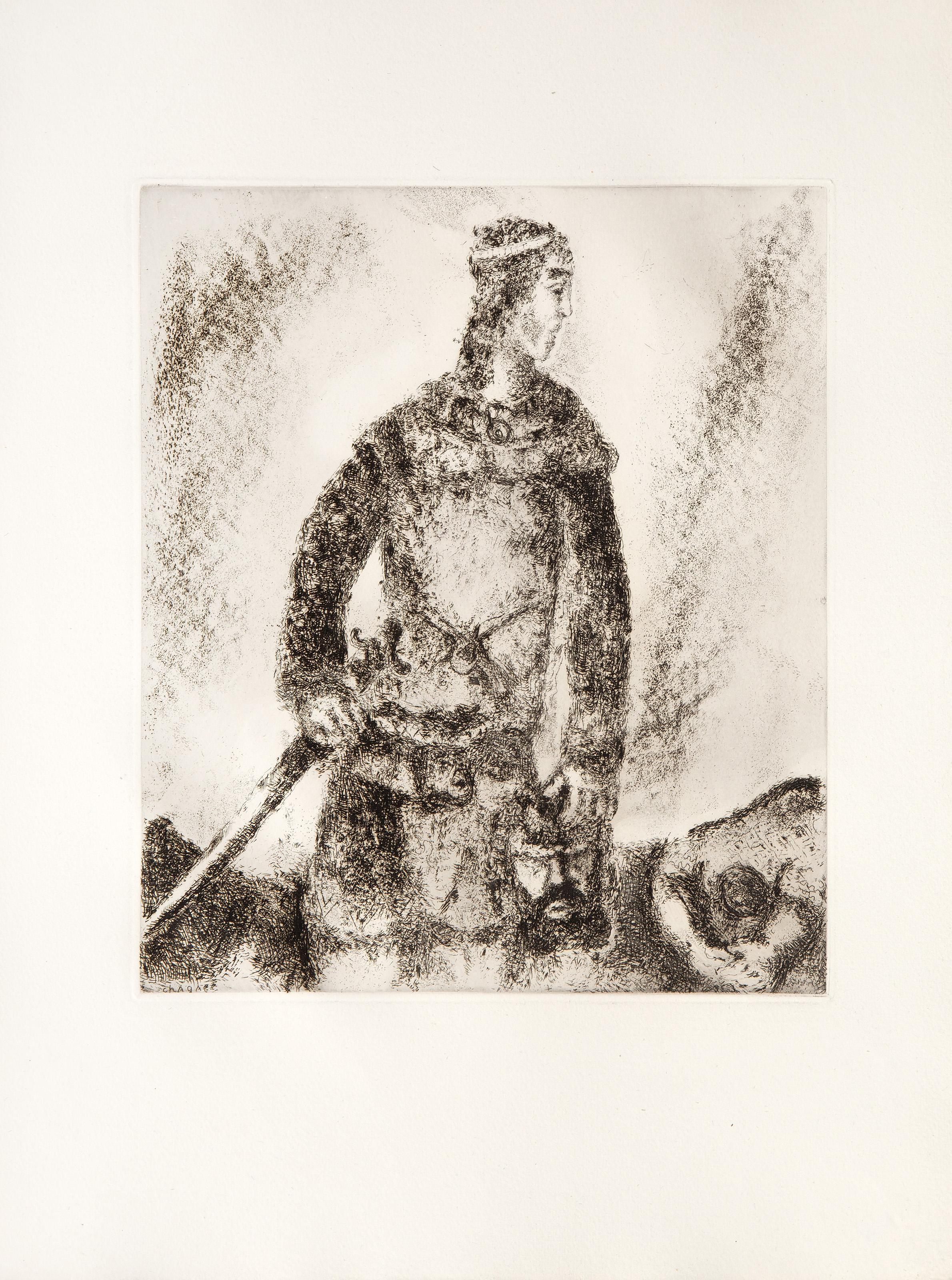 La vittoria di David su Golia, acquaforte impressionista di Marc Chagall 3