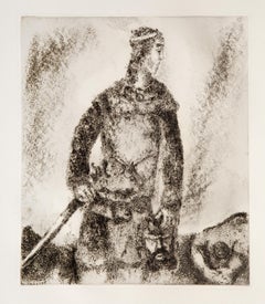 The Victory of David over Goliath, Impressionist Etching by Marc Chagall