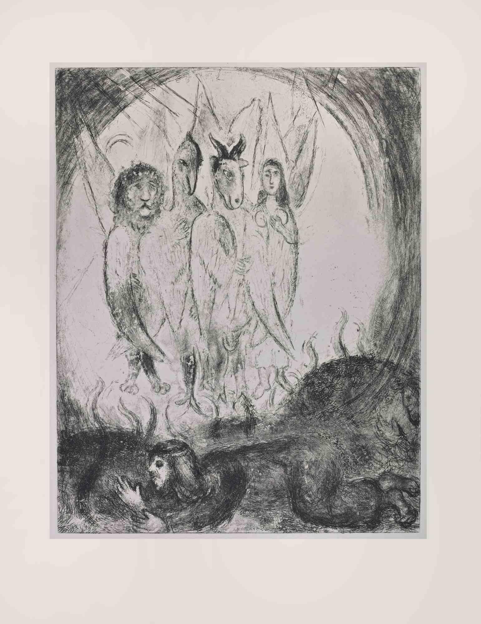 Gravure sur papier vélin de Montval, réalisée par Marc Chagall en 1931-39 et publiée par Tériade en 1956.

Édition de 275+30 exemplaires hors commerce.

Non signé ni numéroté, tel qu'il a été publié.

Excellente impression avec des marges pleines et