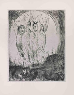 La visione di Ezechiele - Acquaforte di Marc Chagall - 1956