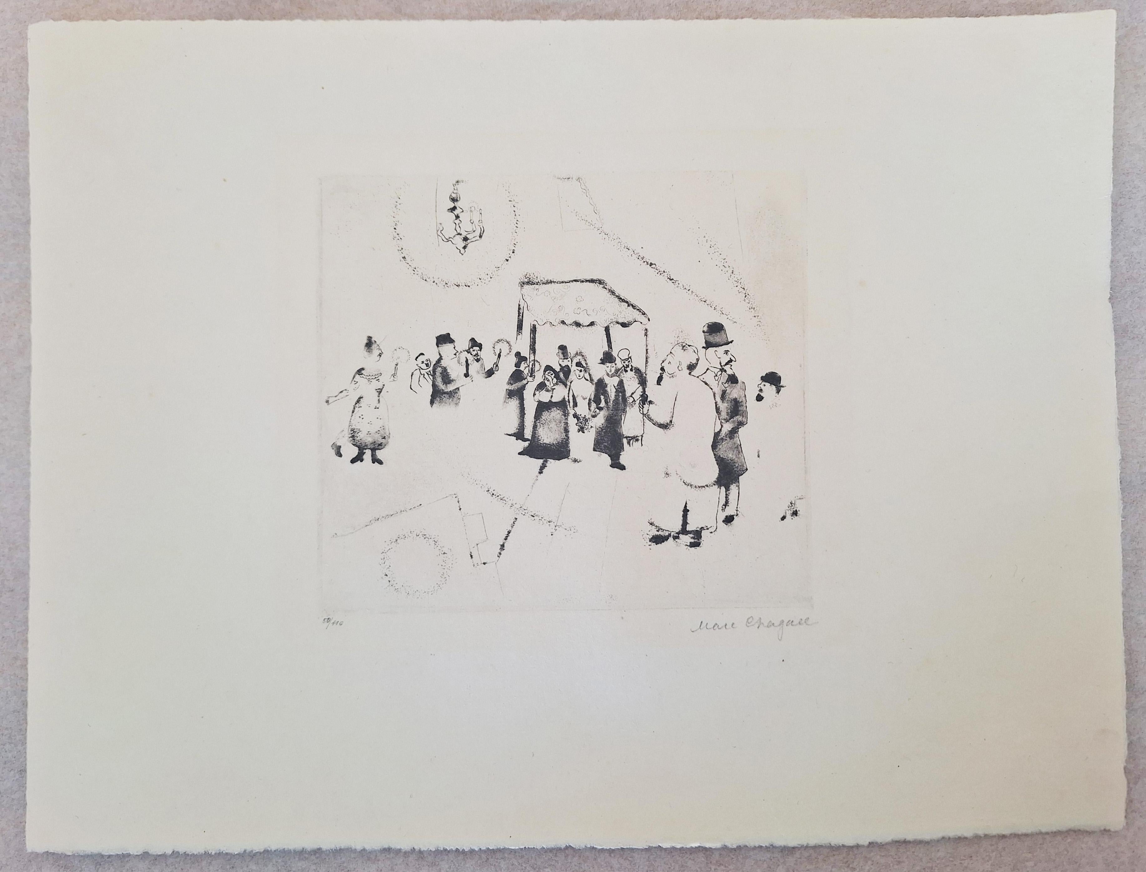 Il matrimonio, da: La mia vita  Die Hochzeit: Mein Leben - Russo Francese Berlino - Print di Marc Chagall