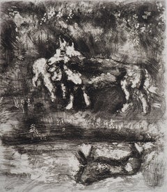 The Wolf and The Lamb - Original Etching - Ref. Sorlier #98