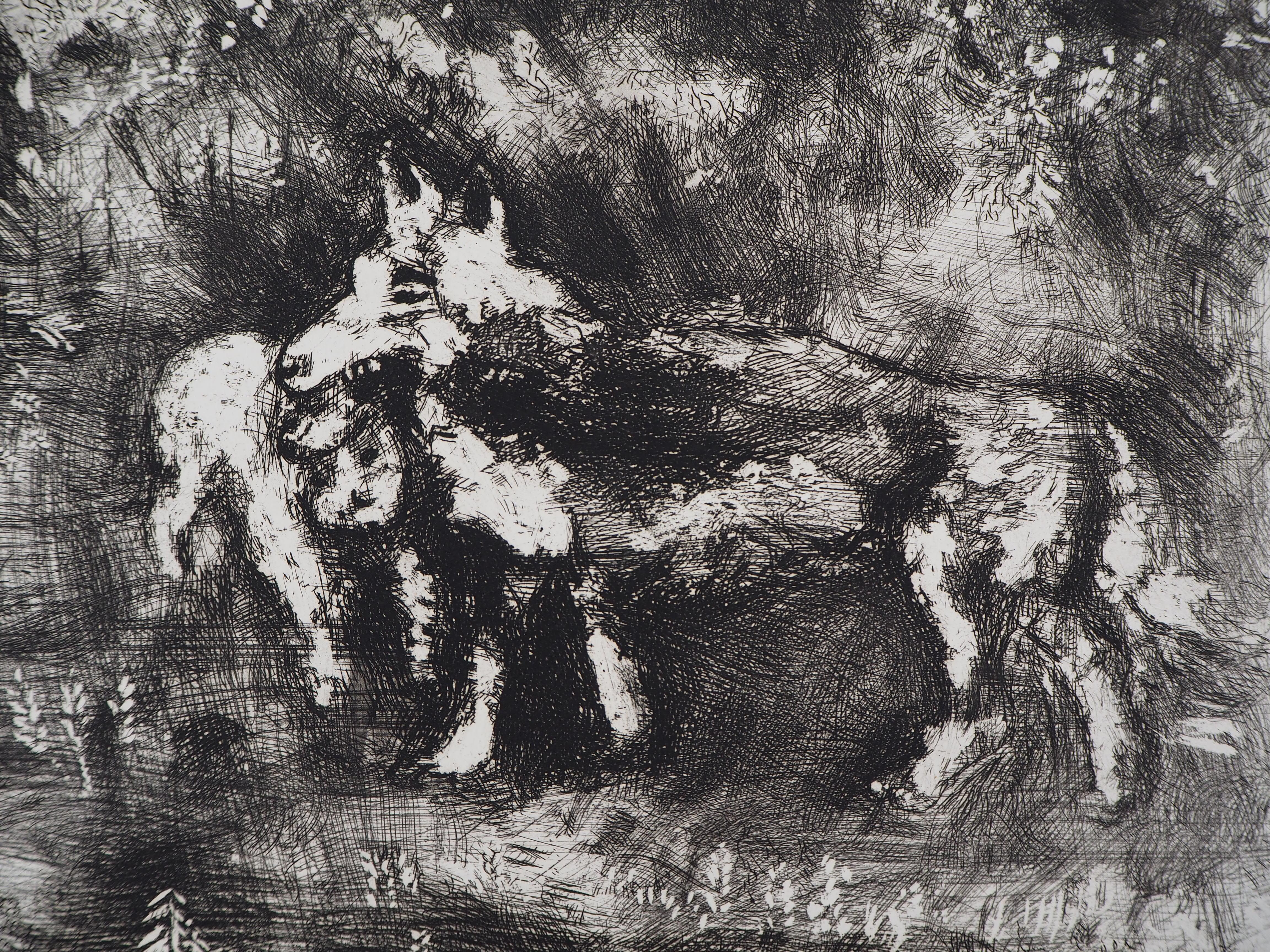 Le loup et l'agneau - eau-forte originale, réf. Sorlier #98 - Moderne Print par Marc Chagall