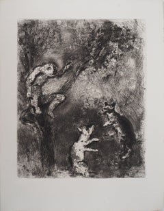 The Wolf,  Le renard et le singe - Gravure originale - Réf. Sorlier n° 107