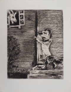 Der Wolf, die Ziege und das Lamm – Original-Radierung – Ref. Sorlier Nr. 140