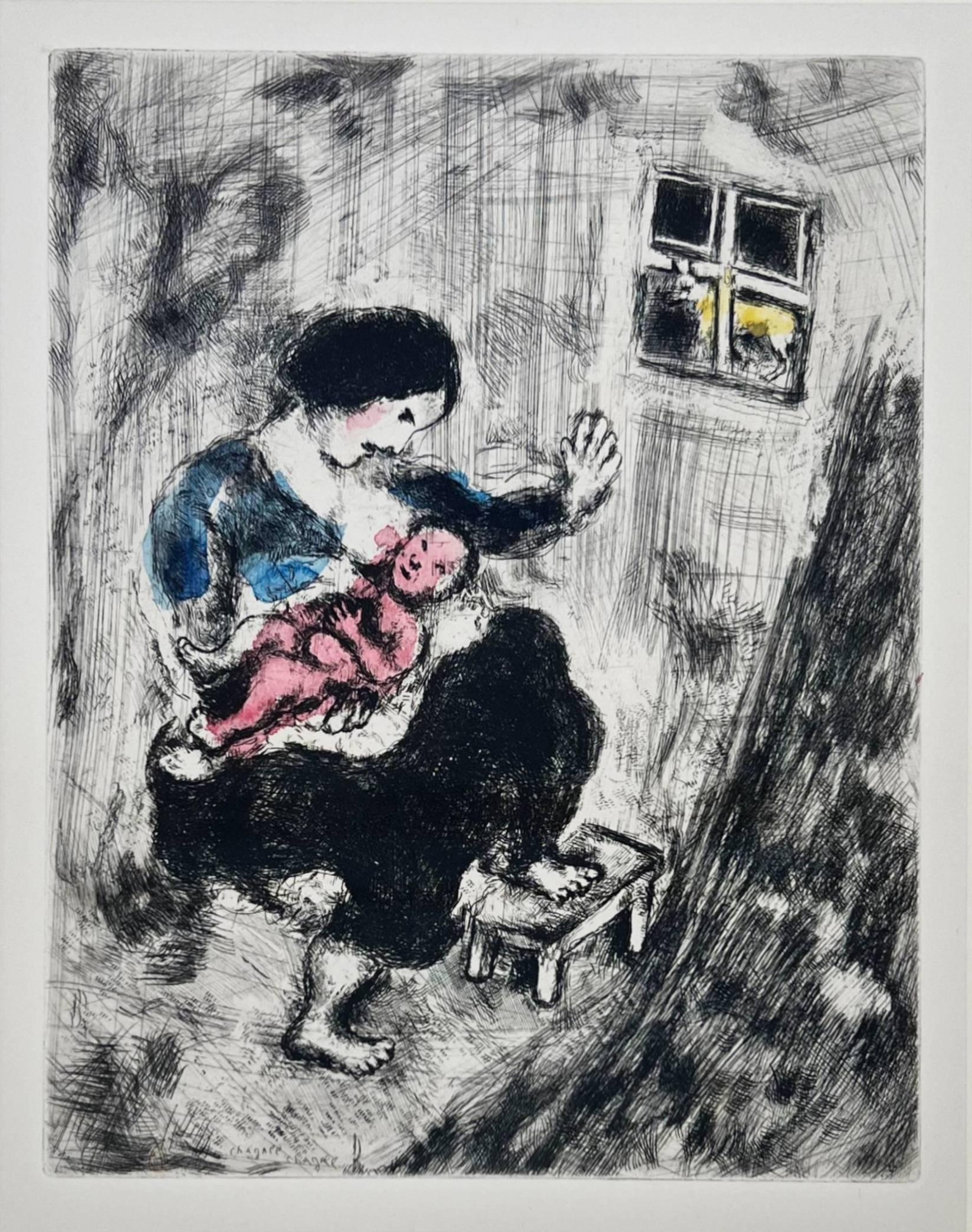 Der Wolf, die Mutter und das Kind – Print von Marc Chagall