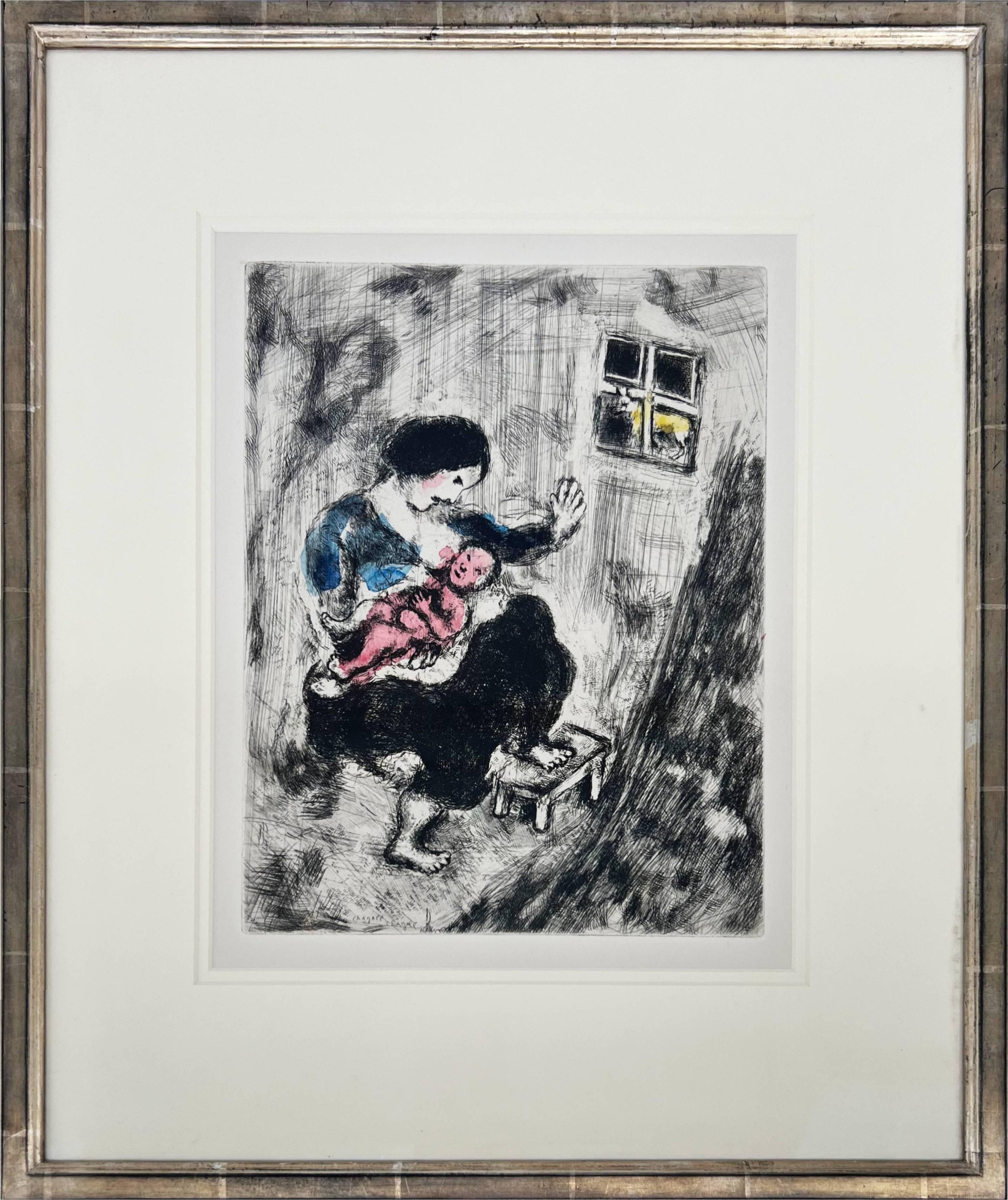 Marc Chagall Print – Der Wolf, die Mutter und das Kind
