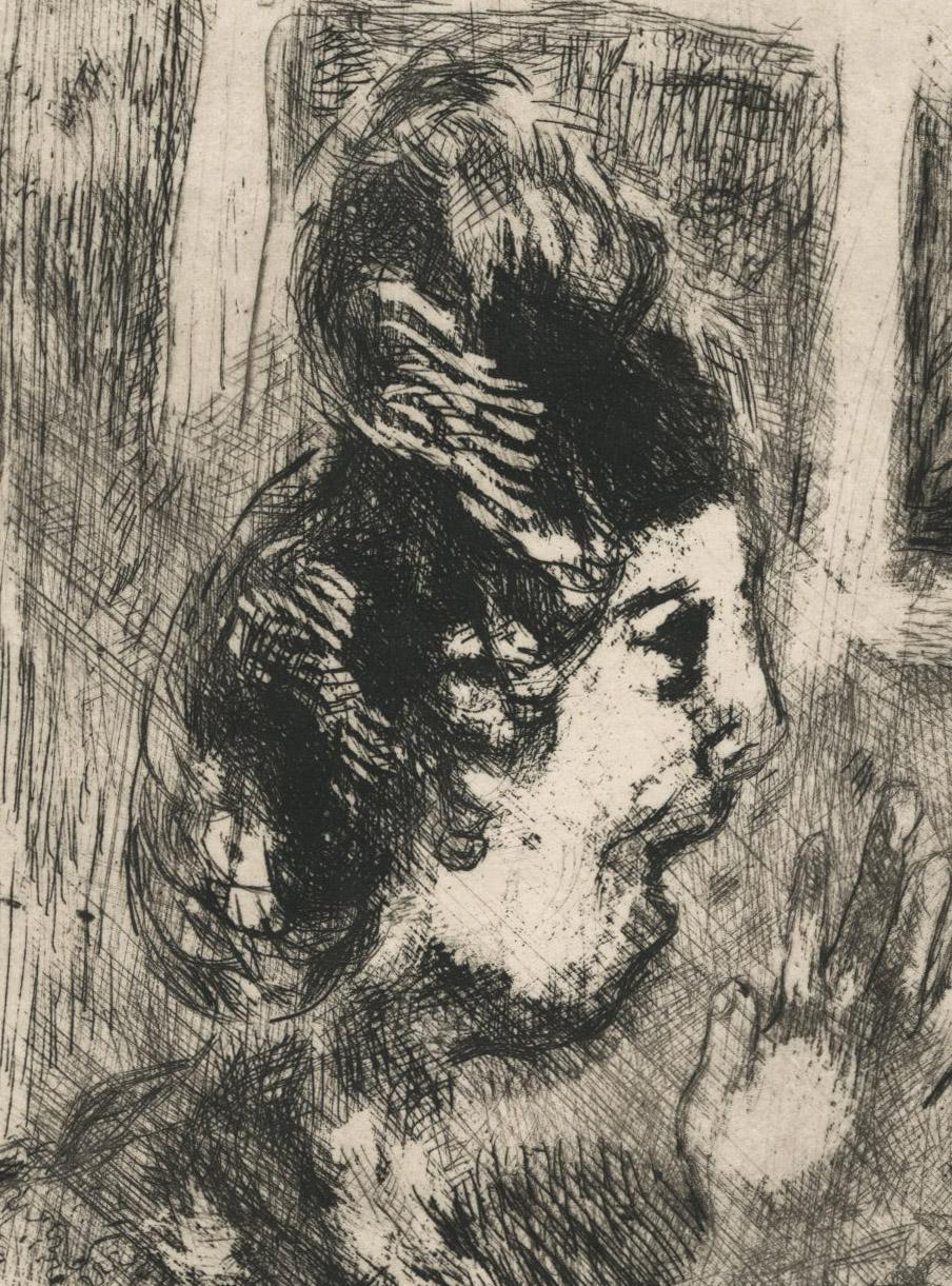 La femme et la rue - Print de Marc Chagall
