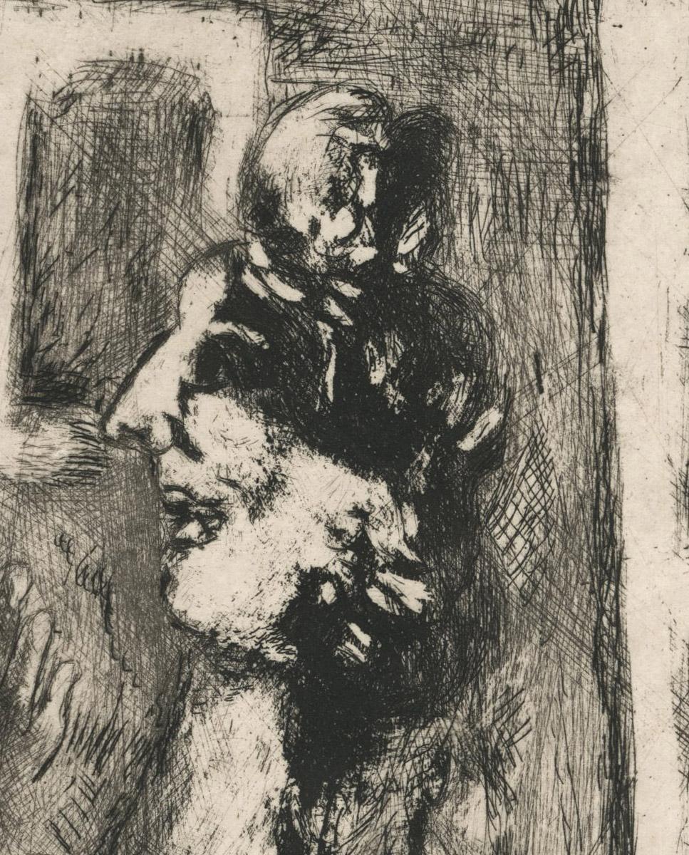 The Woman and the Street - French School Print by Marc Chagall