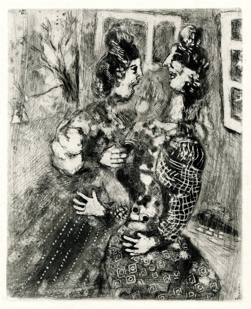 Marc Chagall Interior Print - The Woman and the Street