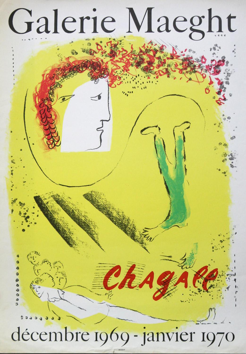 Marc Chagall Figurative Print - The Yellow Background