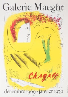 The Yellow Profile - Lithograph exhibition poster - Mourlot